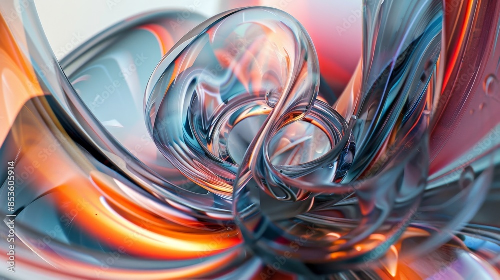 Fire and Ice Abstract Glass Artwork