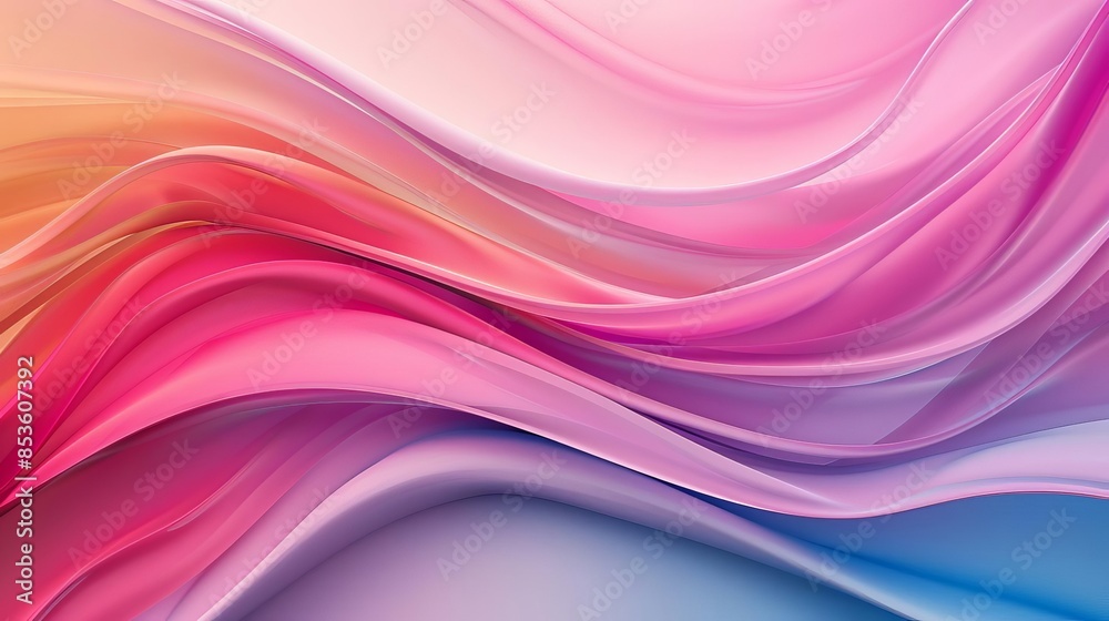 Fototapeta premium Abstract background with flowing, colorful, wavy shapes.