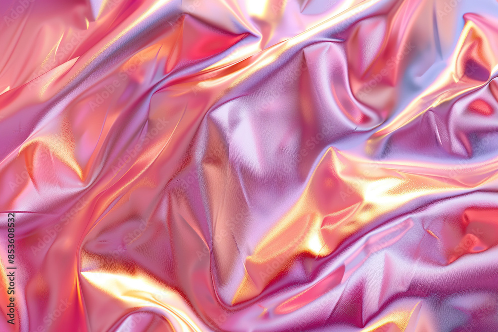 Obraz premium Generative ai on theme of beautiful texture metal creasy foil, design natural abstract background