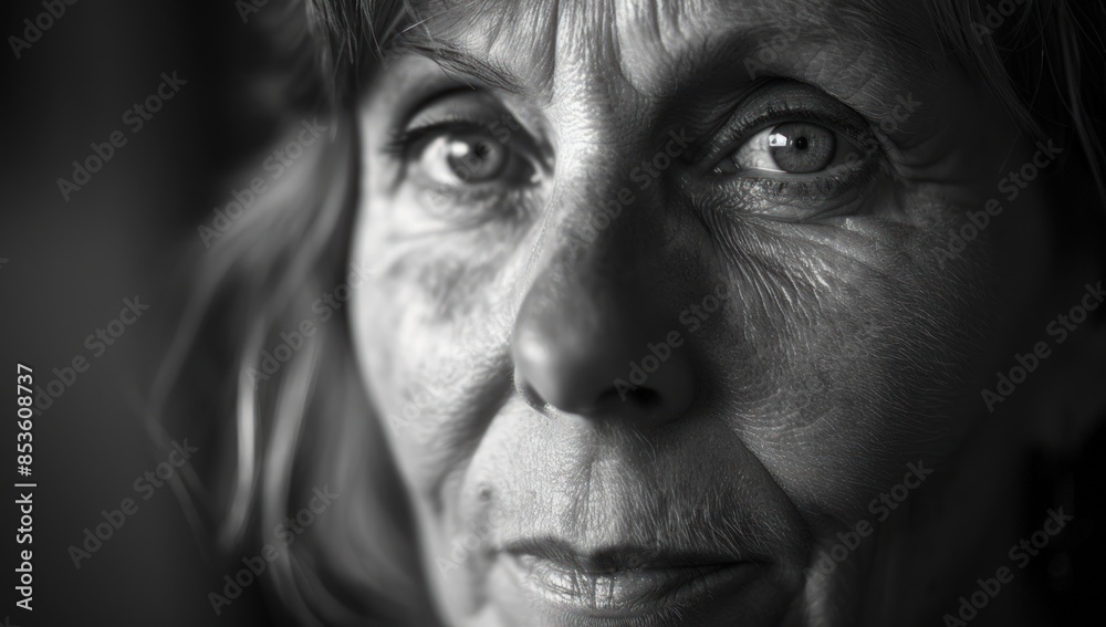 A woman with a serious expression on her face A woman with a serious expression on her face