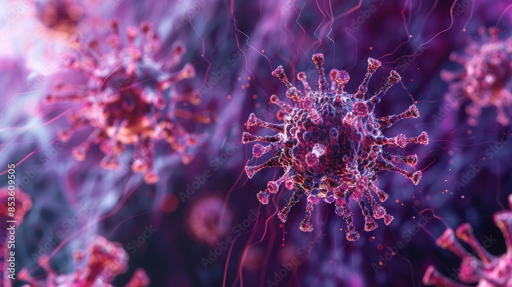 An abstract 3D illustration of a virus spreading through interconnected nodes, representing the rapid transmission of contagion. An abstract 3D illustration of a virus spreading through interconnected nodes, representing the rapid transmission of contagion.