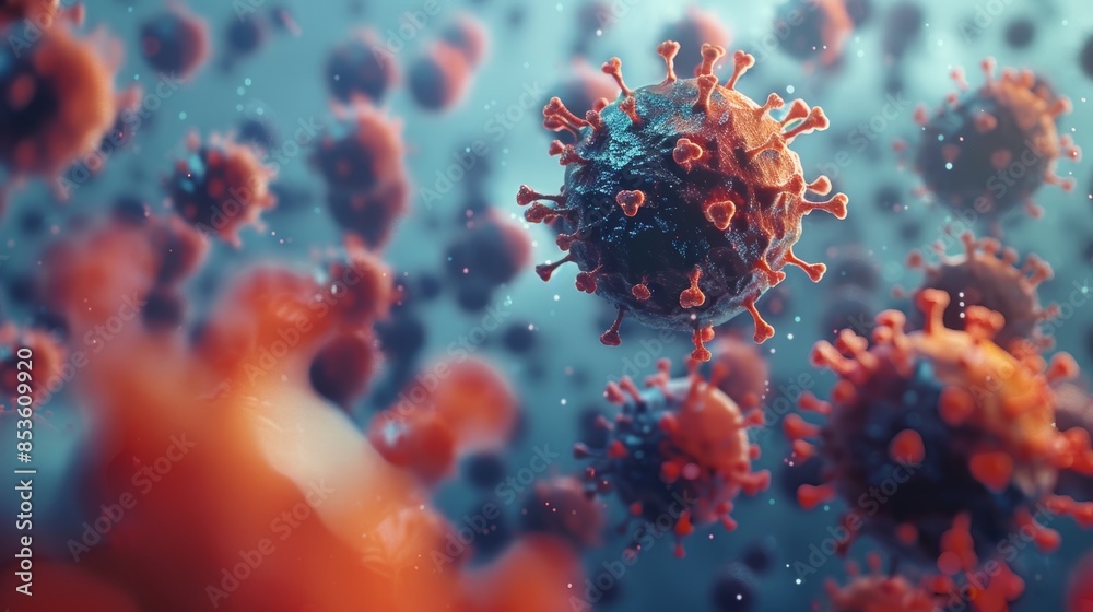 A visual representation of social distancing measures in a 3D environment, showing how keeping a safe distance can prevent virus spread. A visual representation of social distancing measures in a 3D environment, showing how keeping a safe distance can prevent virus spread.
