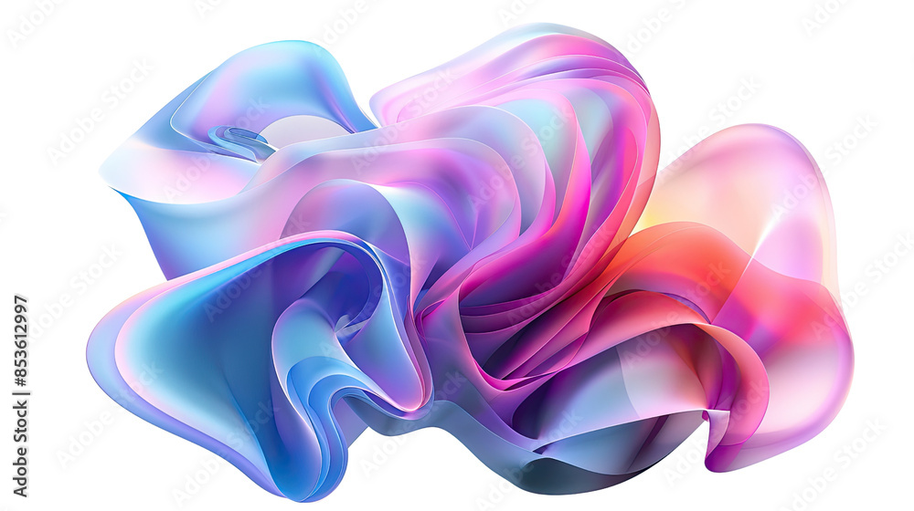 Abstract Shape Gradient elements on a transparent background