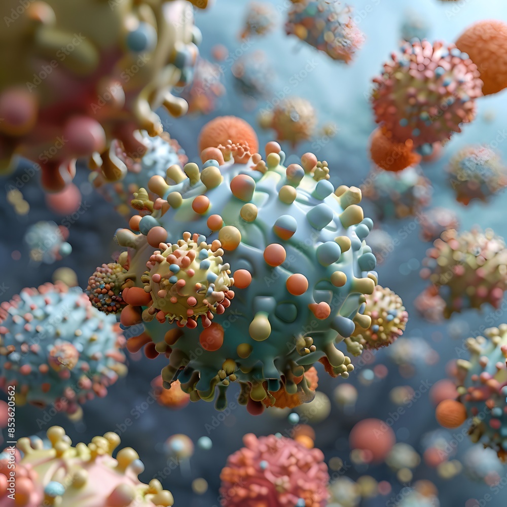 Naklejka premium A colorful underwater scene with red and yellow coral, surrounded by tropical marine life and vibrant fish