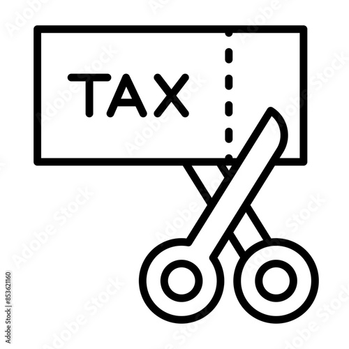 Icon representing tax cuts.
