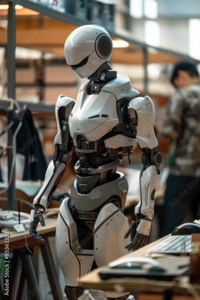 Fototapeta premium A robot standing in a room
