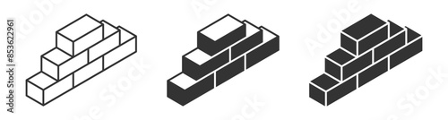 Vector illustration of building blocks in different styles. Ideal for concepts of construction, growth, and progress.