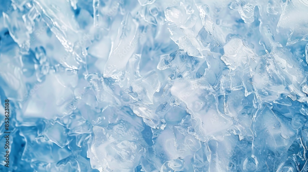 Frosty Blue Ice Crystal Patterns Close-Up Frosty Blue Ice Crystal Patterns Close-Up