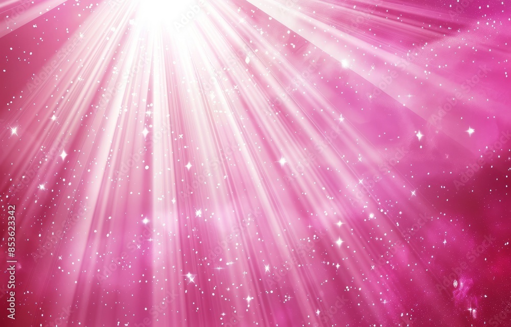 Pastel pink background with soft, white rays of light and delicate stars, ideal for a serene, elegant ambiance Pastel pink background with soft, white rays of light and delicate stars, ideal for a serene, elegant ambiance
