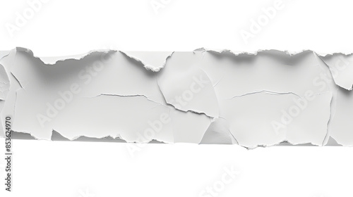 white paper ripped on a transparent background