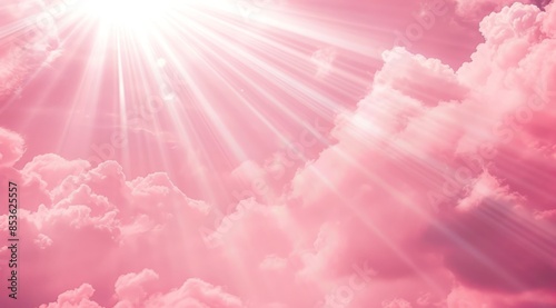 Wallpaper Mural Soft pink blurred background with gentle rays of light, creating a warm sun ray effect for a dreamy atmosphere Torontodigital.ca