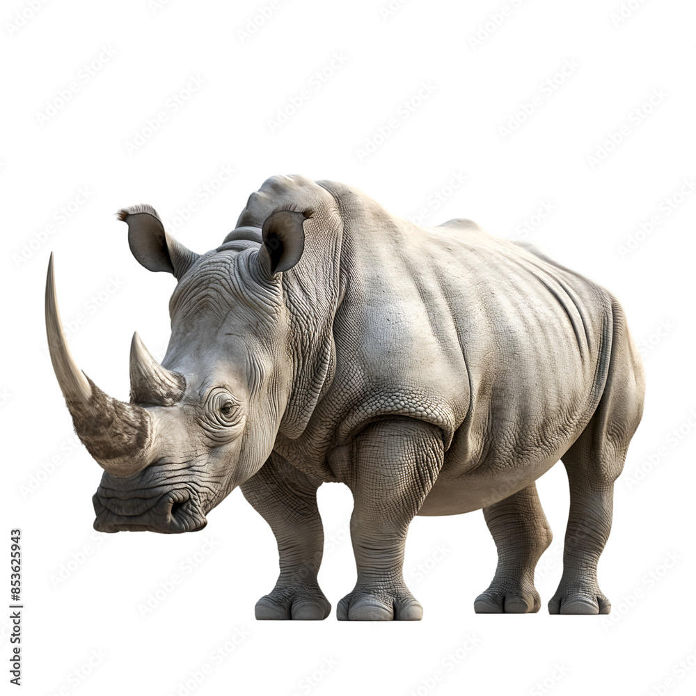 Obraz premium Rhinoceros on transparent background