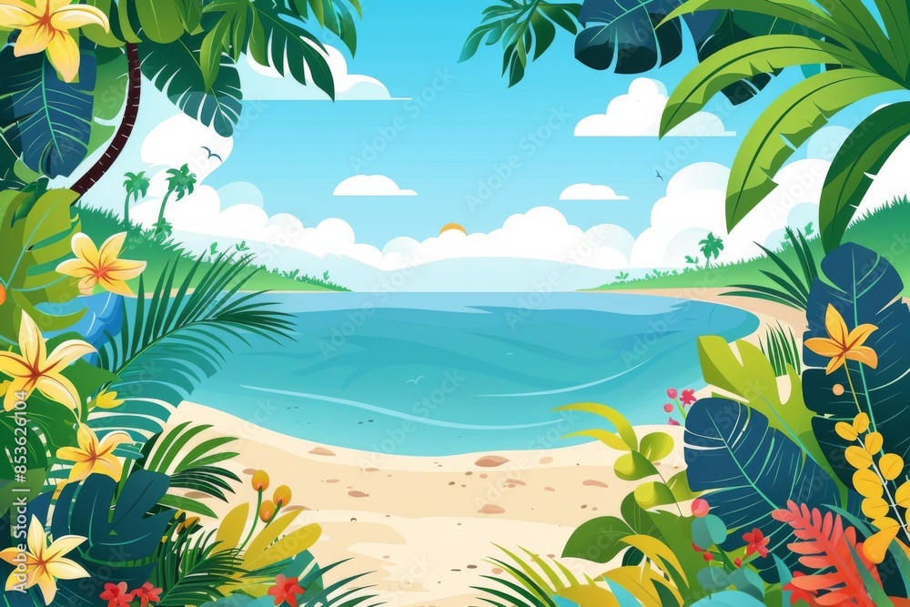 Obraz premium Summer Background illustration created with Generative AI