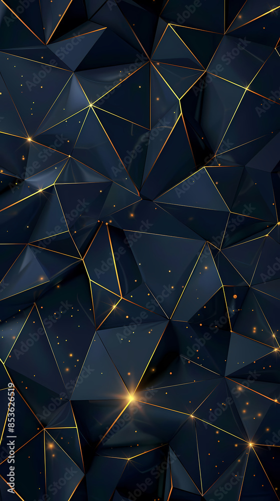 Fototapeta premium Dark polygonal, geometric pattern