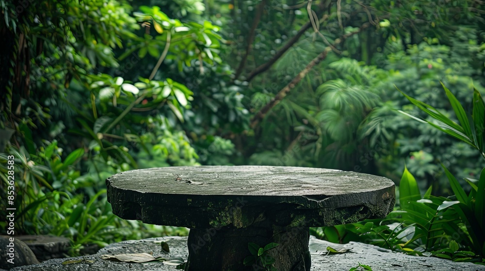 Tropical Garden with Stone Podium Display Tropical Garden with Stone Podium Display