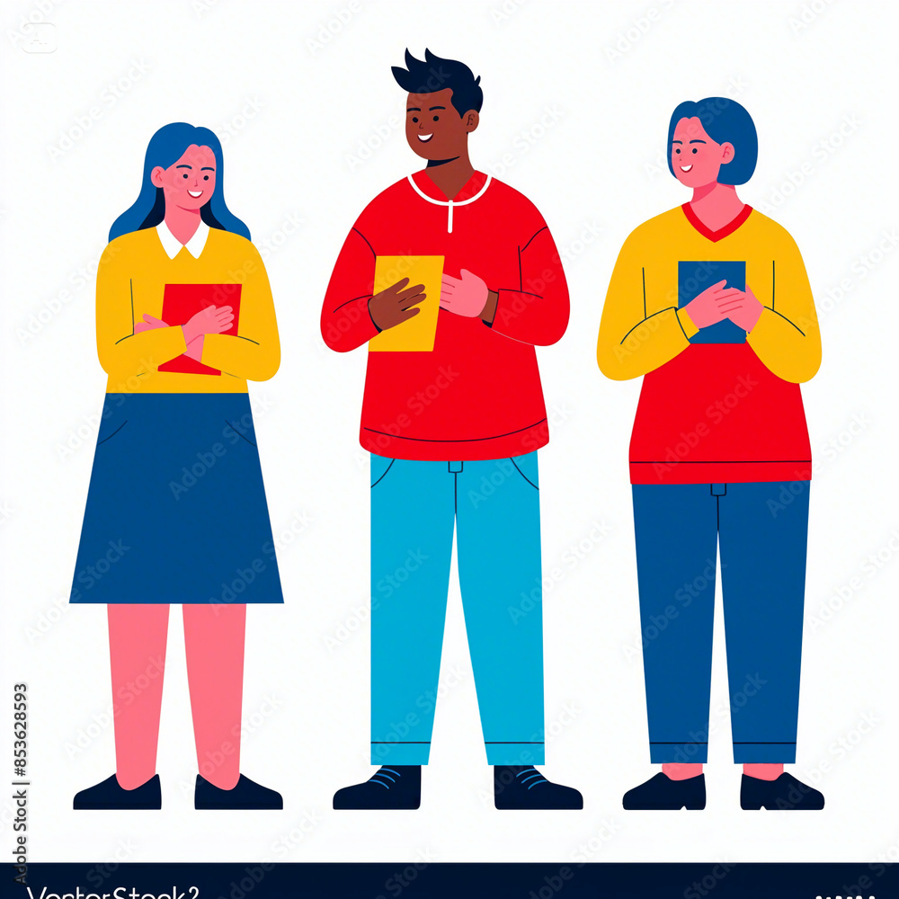 Naklejka premium A group of employees are discussing work