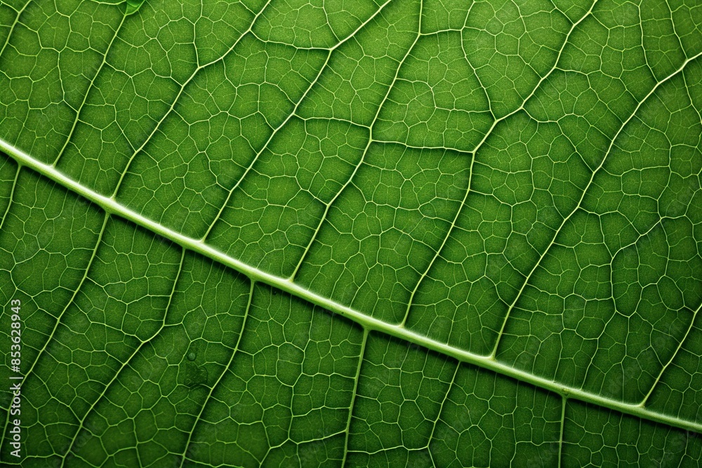 Green Elegance: Up-Close with a Leaf's Delicate Patterns