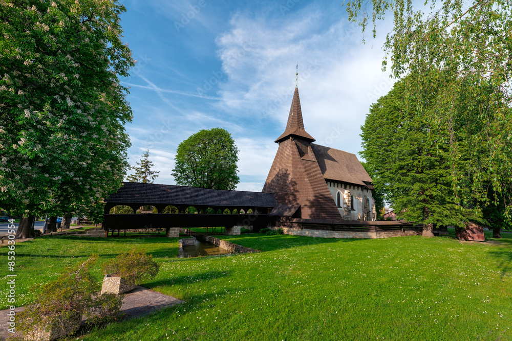 The Church of St. Bartholomew in Kočí (Czechia) is originally a Gothic building. It is a single-nave wooden church founded by Queen Sophie, the second wife of Wenceslas IV.