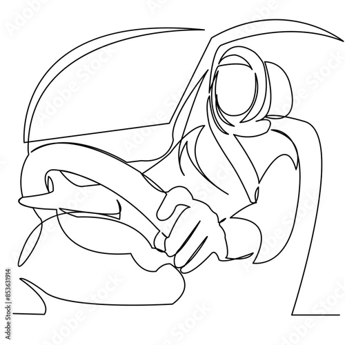 muslim woman driving a car_04