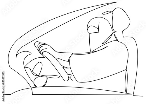 muslim woman driving a car_07