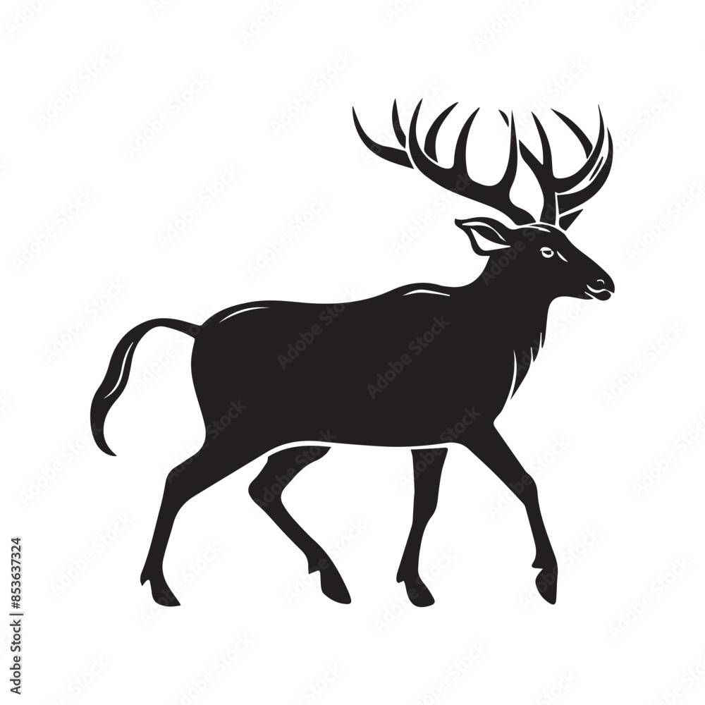 Obraz premium deer silhouette vector