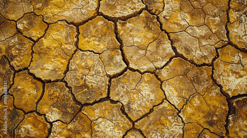 Arid Beauty: Aerial Abstract of Cracked Desert Earth in Warm Tones Arid Beauty: Aerial Abstract of Cracked Desert Earth in Warm Tones
