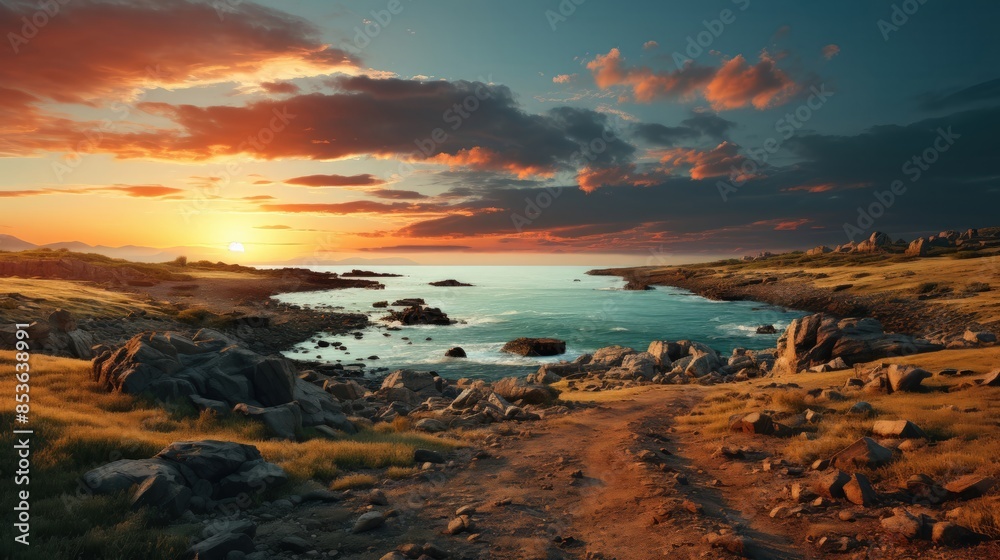 Beautiful seascape at sunset. Composition of nature. Beautiful seascape at sunset. Composition of nature.