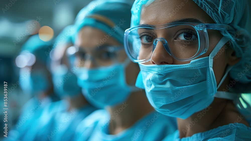 Focused Surgeon with Team in Operating Room. Focused surgeon working with a team in an operating room, showcasing precision, teamwork, and advanced medical technology. Focused Surgeon with Team in Operating Room. Focused surgeon working with a team in an operating room, showcasing precision, teamwork, and advanced medical technology.