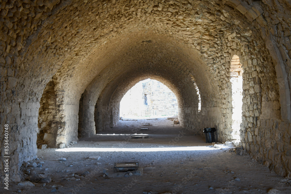 Naklejka premium View at the interior of fort Karak in Jordan
