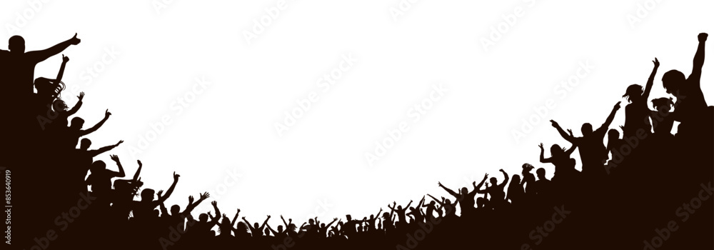 custom made wallpaper toronto digitalCrowd of people silhouette, cheerful fans people at stadium. Sports event or concert. Vector illustration