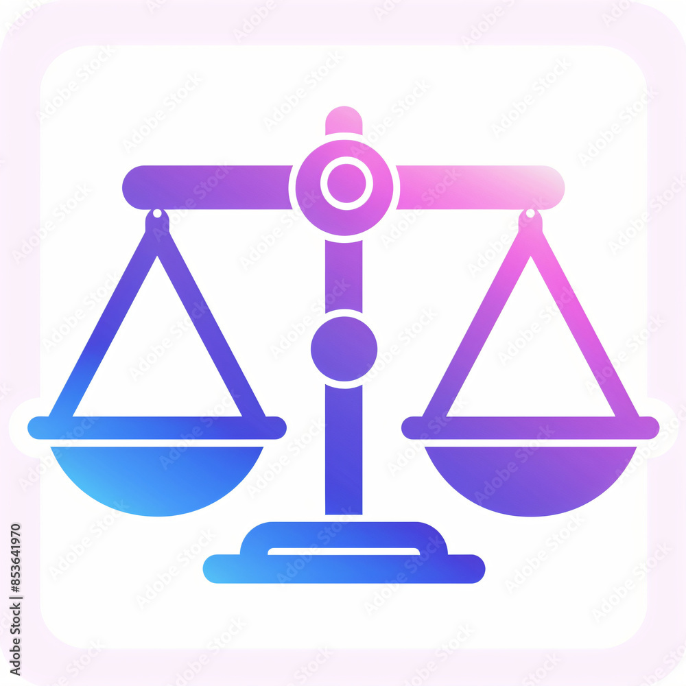 icon of a scale in pastel colors icon of a scale in pastel colors