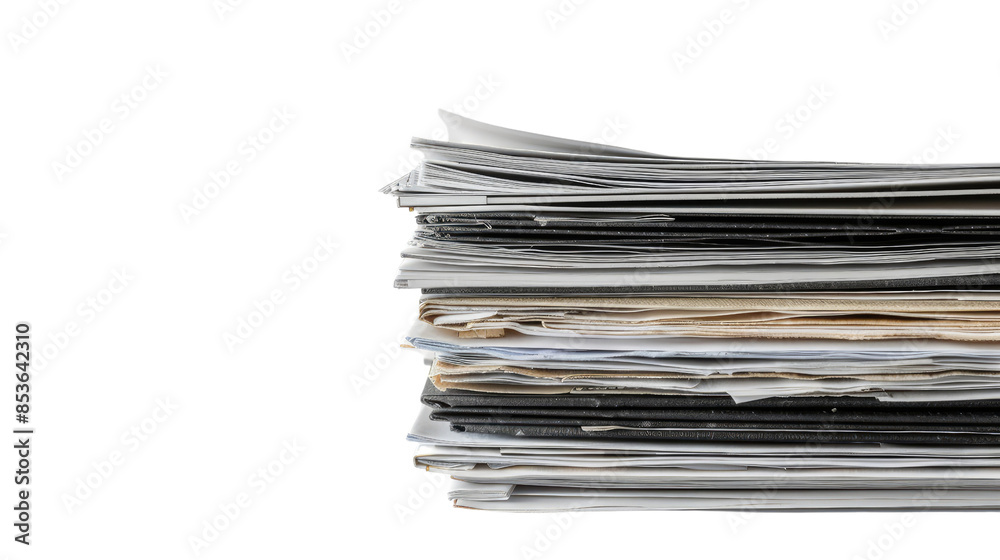 Stack of business documents papers on a transparent background Stack of business documents papers on a transparent background