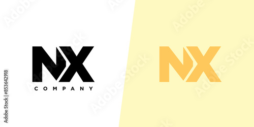 Letter N and X, NX logo design template. Minimal monogram initial based logotype. photo