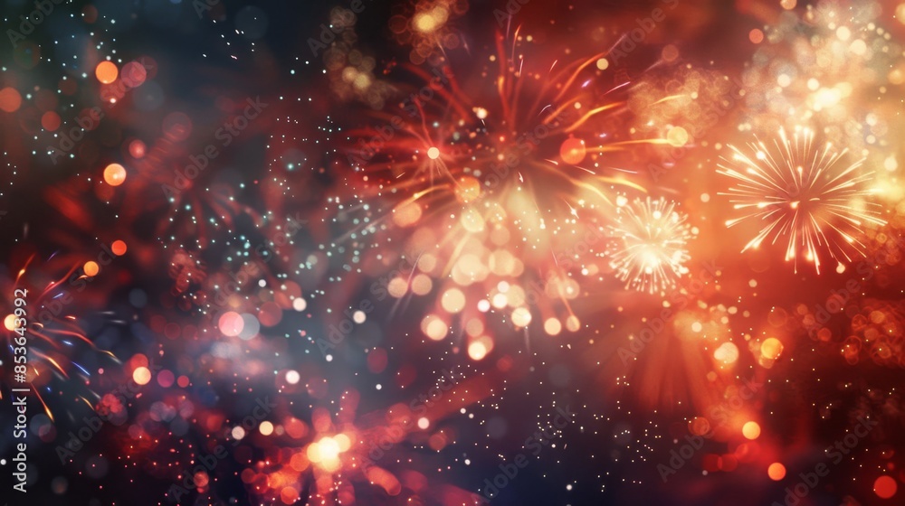 Fototapeta premium Spectacular Fireworks Display, Generative AI