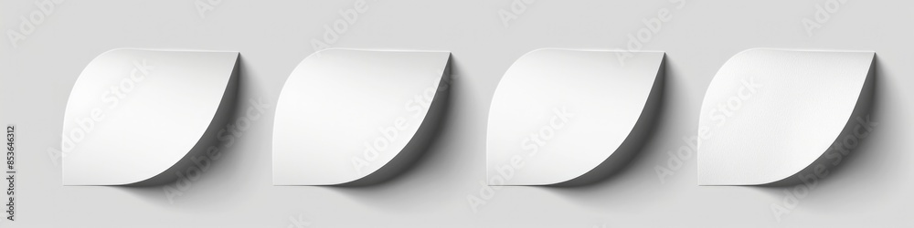 Sticker Mockup Set. Circular Adhesive Labels with Peeling Corner and Shadow. Realistic Round Paper Sticker with Curved Corner Sticker Mockup Set. Circular Adhesive Labels with Peeling Corner and Shadow. Realistic Round Paper Sticker with Curved Corner