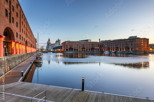 Sunrise at Albert Dock, Liverpool, England photo