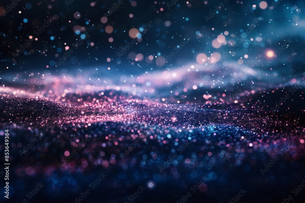 Obraz premium magical dust particles abstract bokeh background.