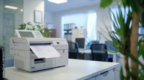 laser printer in modern office interior