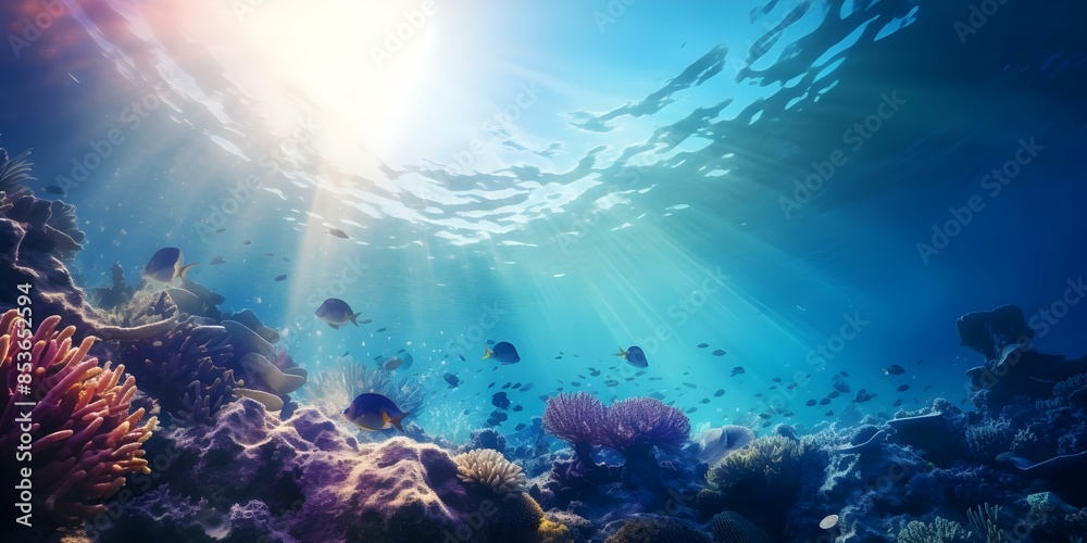 Fototapeta premium Conserving Ocean Biodiversity and Combating Climate Change Effects through Marine Protected Areas. Concept Ocean Conservation, Marine Protected Areas, Biodiversity Preservation