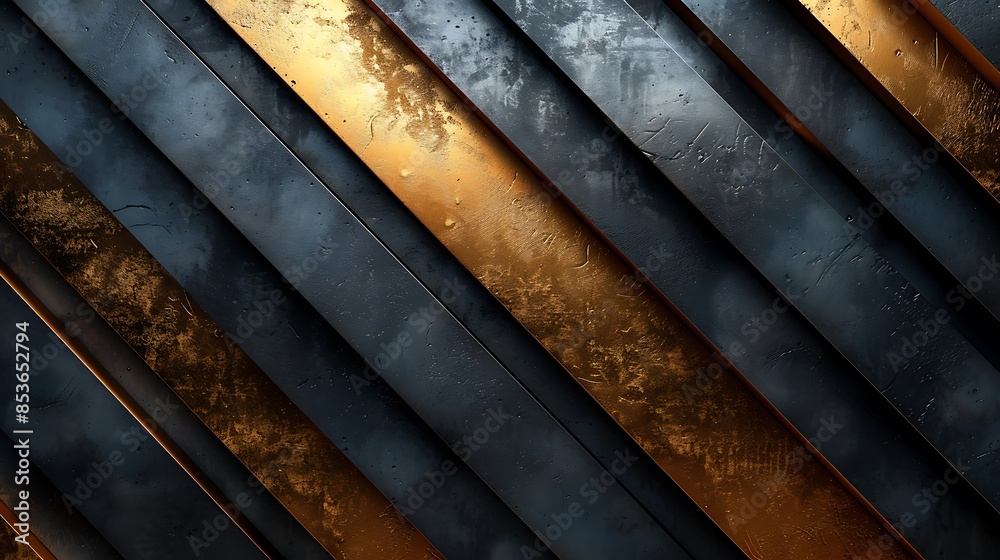 An artistic depiction of reflective gold chevron stripes on a matte black background, creating a luxurious look. The gleaming gold chevrons stand out against the smooth matte black, offering a rich An artistic depiction of reflective gold chevron stripes on a matte black background, creating a luxurious look. The gleaming gold chevrons stand out against the smooth matte black, offering a rich