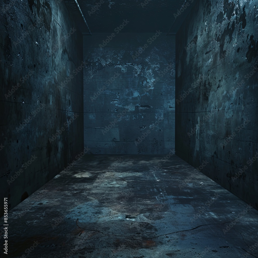 Obraz premium Expansive Dark Blue Studio with Dramatic Lighting