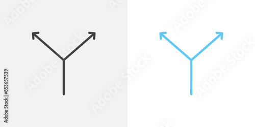 Split flat thin line icon collection.