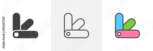 Swatchbook flat thin line icon collection.