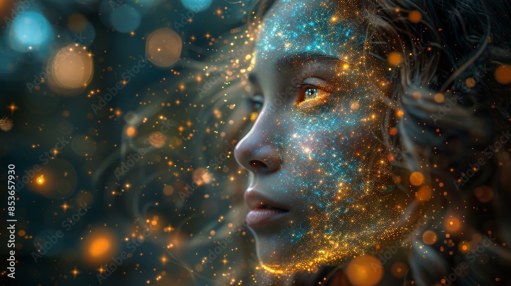 This image shows an abstract festive background with lights and sparkles, blurred with an obscured rectangular area for text This image shows an abstract festive background with lights and sparkles, blurred with an obscured rectangular area for text