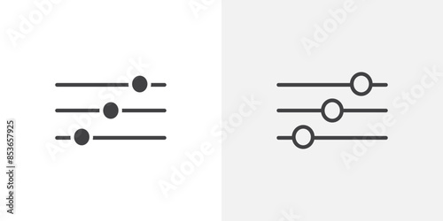 Filter Button flat thin line icon collection.