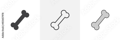 Bone flat thin line icon collection.