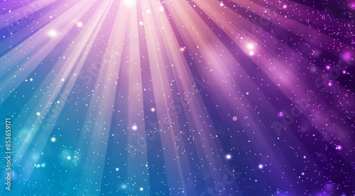 Purple and blue gradient background with sun rays, dots, spotlights and glowing effect