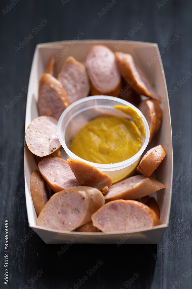 street food truck german sausage platter