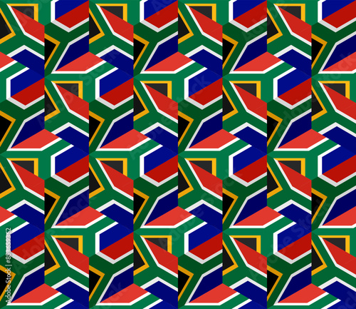 south africa flag box pattern. vector illustration