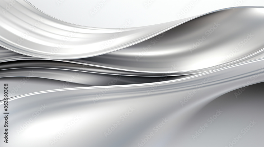 Obraz premium Abstract silver metallic join lines on white background